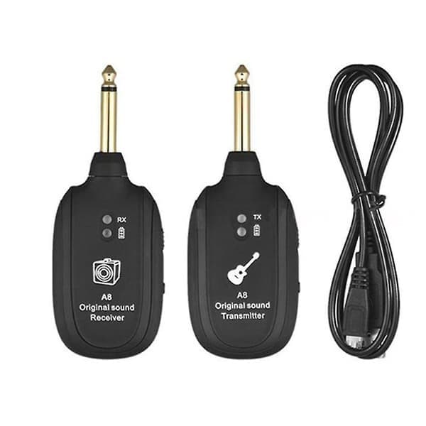Trådløst gitaroverføringssystem Elektrisk gitar trådløs pickup Trådløs transceiver A8 gitar trådløs mottaker