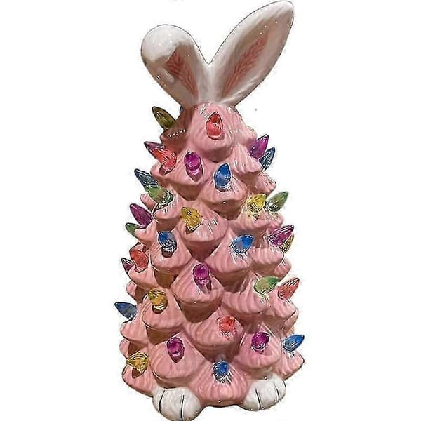 Påskeægstræ - Oplyst påskehare-topiary-harpikstræ Pink