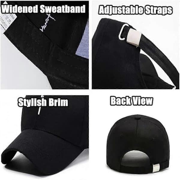 Justerbar brodert baseballcaps for menn og kvinner White