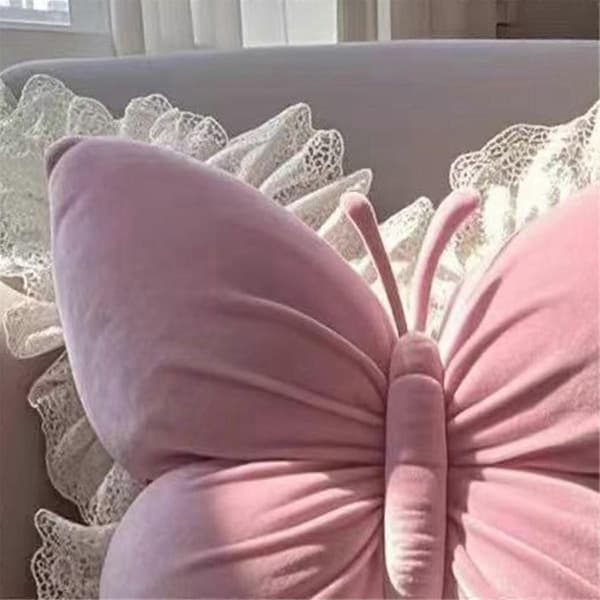 Prinsessfjäril Kontorskudde Vardagsrum Sovrum Bil Soffa Kudde Hem Kudde Rum Rosa