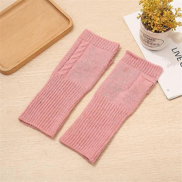 Vinter Flerfärgade Kashmir Fingervantar Pink