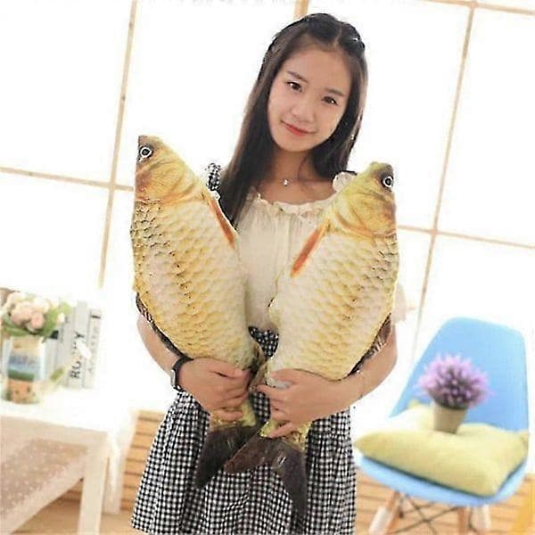 40 cm fiskplyschdocka 3D karpkastdocka fiskformad sovkudde