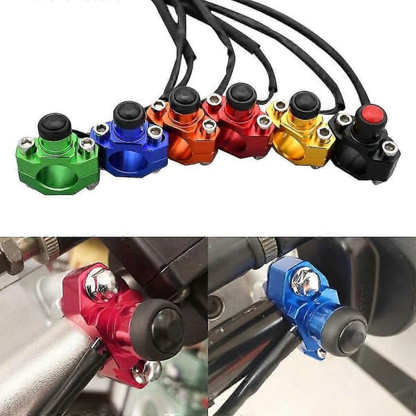 Aluminium Motorcykel Stop Start Kill Switch Knap Til 22mm Styr Atvquad Black