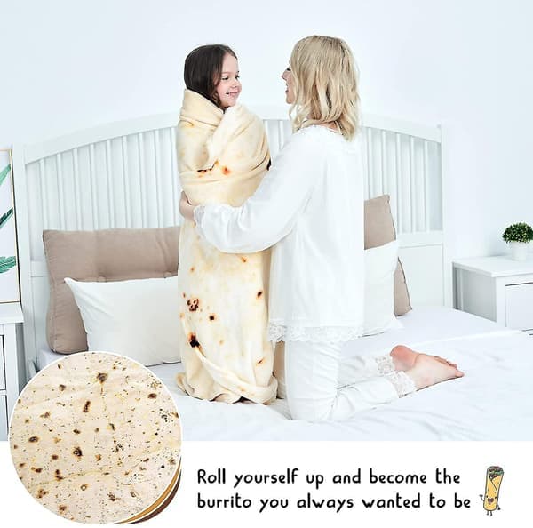 Burrito tæppe, dobbeltsidet, kæmpe mel tortilla tæppe