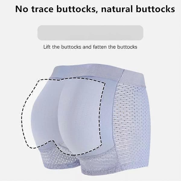 Höftlyftande boxer briefs för män, vadderade underkläder i mesh för män Black XXL
