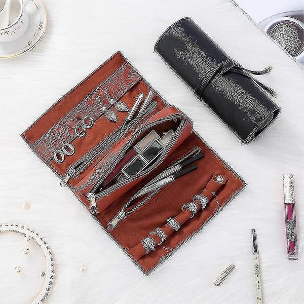 Makeup Organizer til kvinder med makeuptaske, øreringeorganizer, halskædeholder