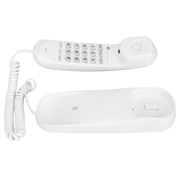 Kablet bordtelefon – Enkel analog telefon med opplyste taster og pausefunksjon for eldre – Vegg-/bordmontering
