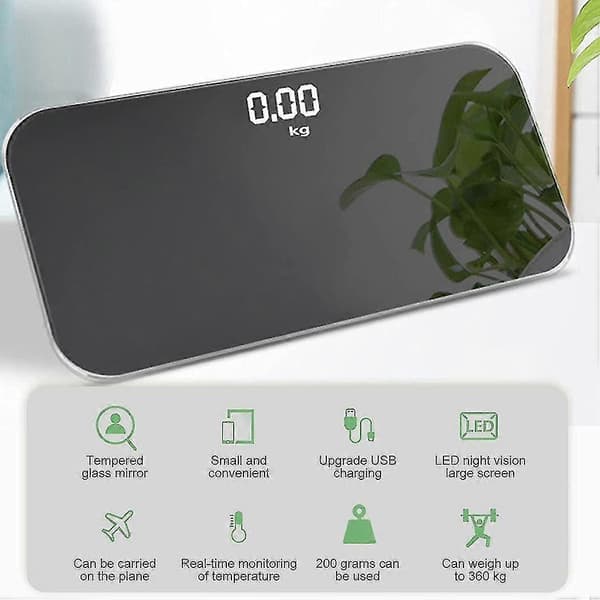 Smart Kroppsvekt Smart Digital Baderomsvekt Speil Mini Elektronisk Vekt Med Bluetooth-overvåking