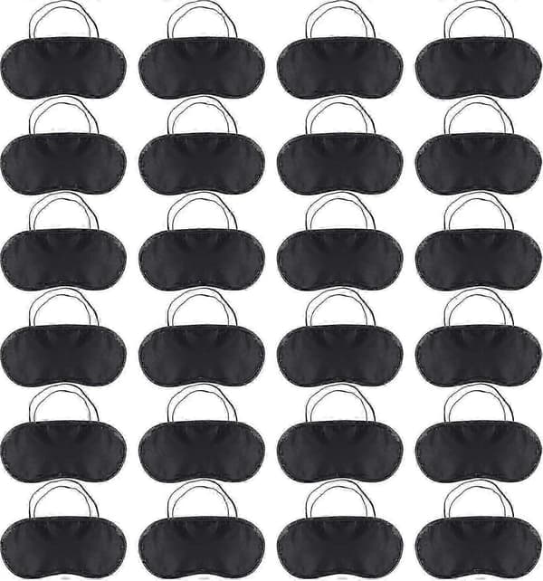 24-pack sömnögonmask, mjuk ögonbindel för resor, bekväm