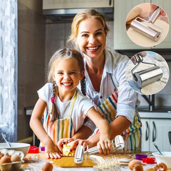 Kjevle – Non-stick deigrulle med 2 håndtak for pizza, pasta og kake