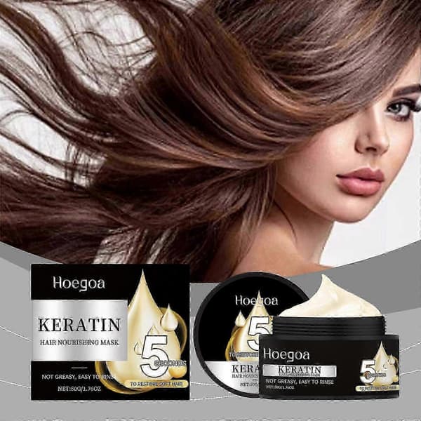 Keratin Hårmaske til Glat, Næret, Krusfrit Hår - Nem, Tilpasselig Behandling