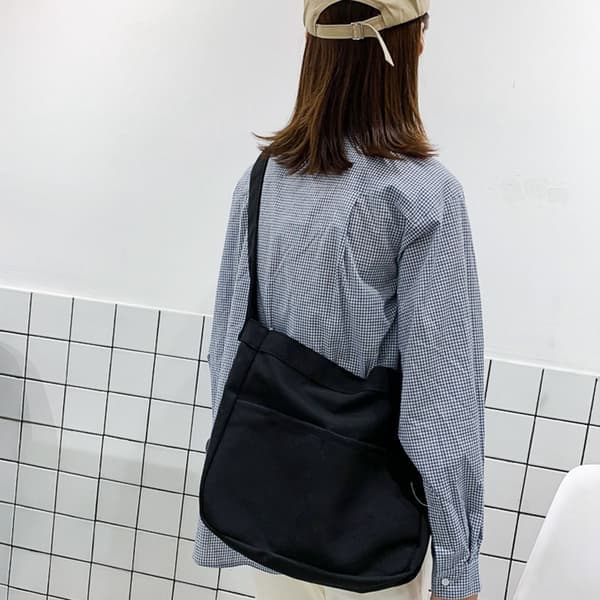 Skulderveske Lerret Håndveske HVIT hvit white