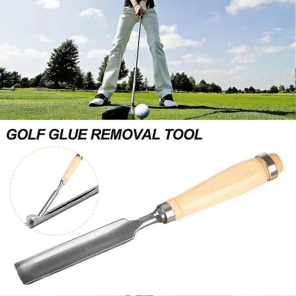 Golfkøllehåndtag Tapefjernelsespind med træhåndtag Rustfrit stål Golfgreb Tapefjerner Værktøj Multifunktionel Grafit/Stål Skaft Tapefjerner