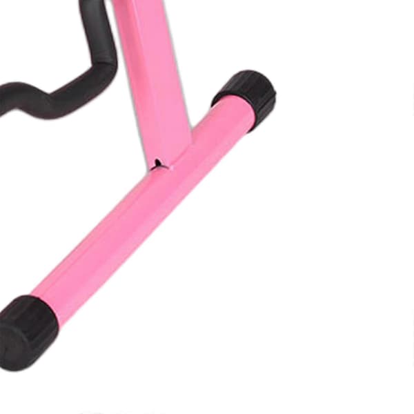Gitarrställ Fällbart A-ram Golv Universellt Metall för Akustiska Klassiska Elektriska Basgitarrer Banjo Ukulele Bärbart Pink 30x25x37cm