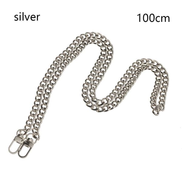 Skulderstropper Håndveskekjede SØLV 100CM - spot salg sølv 100cm silver 100cm