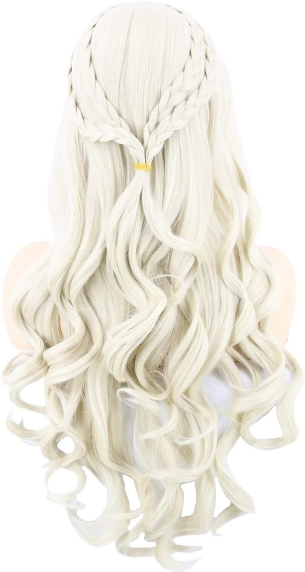 1 st Cosplay Peruk Kvinnor, Daenerys Peruker Lång Lockig Blond Khaleesi W