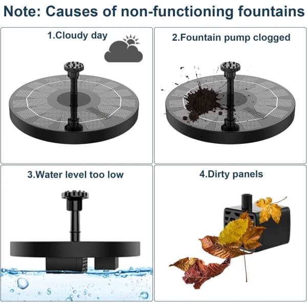 Solarfontæne 2,5W Solarfontæne med solpanel Solcelle damppumpe med 6 fontænedyser Solcelle flydende fontænepumpe til haven
