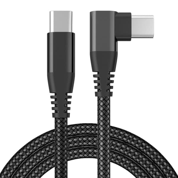 USB-C oplader med vinklet stik 60 W hurtig opladning Sort 1m
