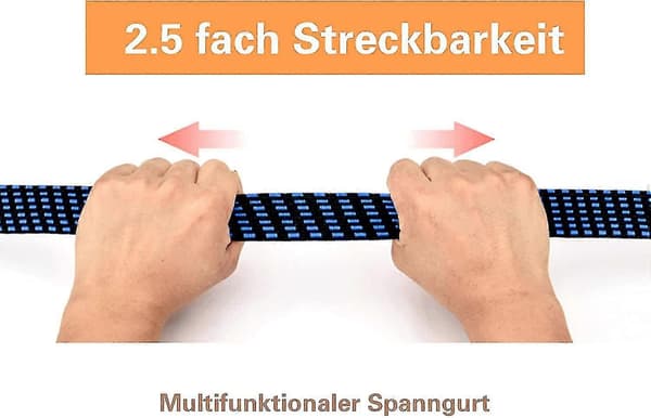 Justerbart elastikbånd med krog - sæt med 4 200 cm lange gummispændingsreb