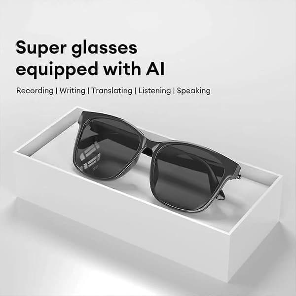 Hy C8 PRO Multifunksjonelle AI Bluetooth Smartbriller, Trådløse Hodetelefoner Ai Black