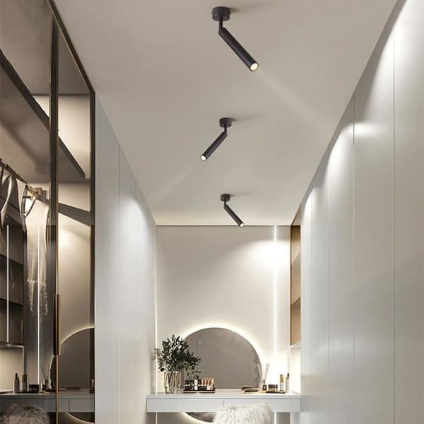 Antireflex LED-spotlight, 360° roterbar, sidostrålande, rund aluminiumdownlight för inomhuskök