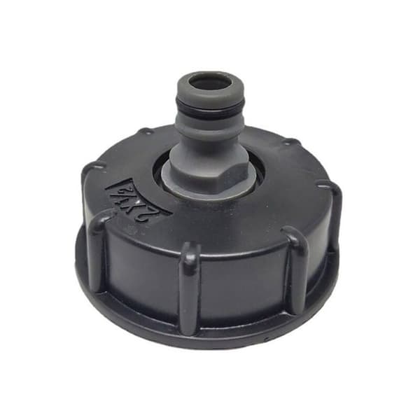 S60X6 vandtank-fitting - Havevandingsdyse (flad ring - 6-kantet messingnippel)