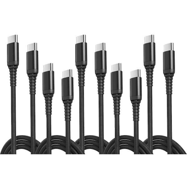 2 stk - 2M USB-C Samsung Galaxy S20/S21/S22/S23 og iPhone 15 16 Ekstra Lang Lader