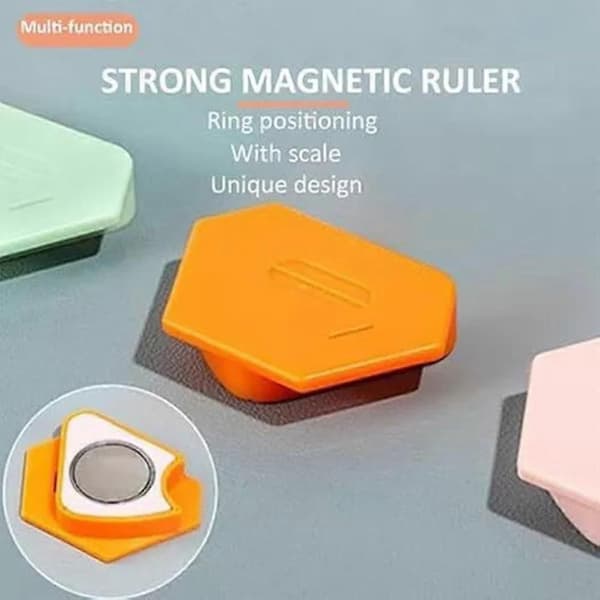 Magnetisk sømguide til symaskine, polygonal stærk magnetisk måler 2025 Ny Orange