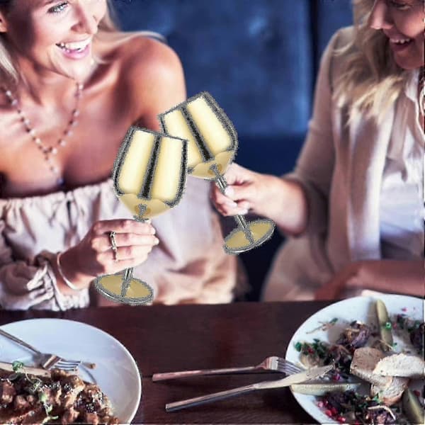 Vinglass med gullfinish, 2 cocktailglass i rustfritt stål