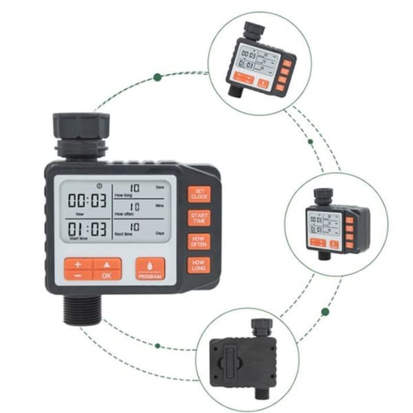 Vandingstimer, udendørs vandingsstyring, elektronisk automatisk vandingstimer, flere programmer til planter