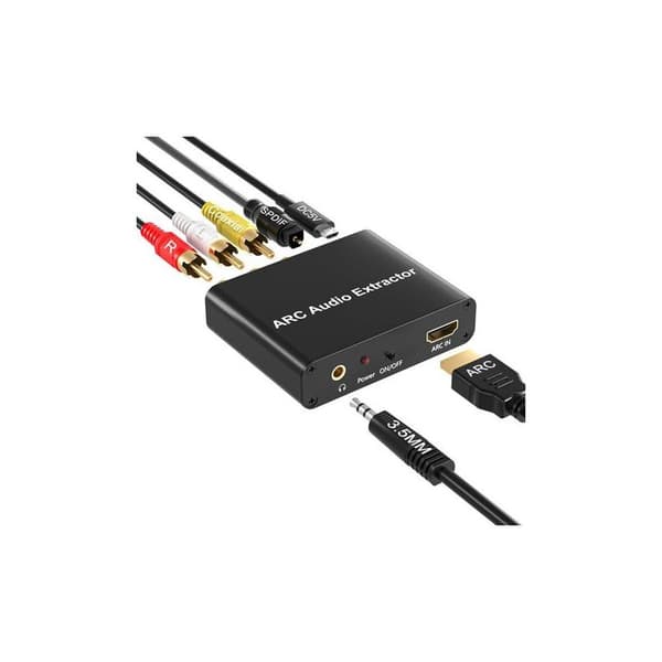 Adapter HDMI ARC, trekker ut ARC-lyd med TOSLINK SPDIF/koaksial digital optisk og 3,5 mm L/R stereo-omformer