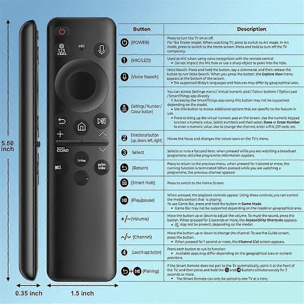 BN59-01455A TM2360E fjernkontroll for Smart TV