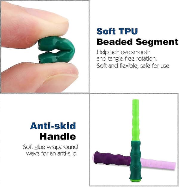 Sjippetov med bløde perler (2-pak), justerbart segmenteret, sammenfiltringsfrit træningsudstyr