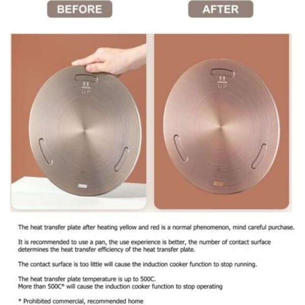Induksjonskonverteringsplate – 28 cm diffusor i rustfritt stål for gass/glass/induksjon