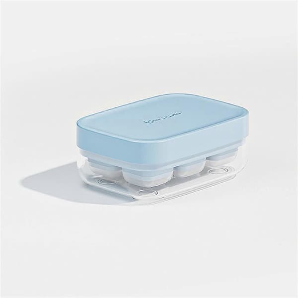 6/15 gitter letudløselige mini-isterningbakker, stabelbare mini-isterningbakker med låg White 6