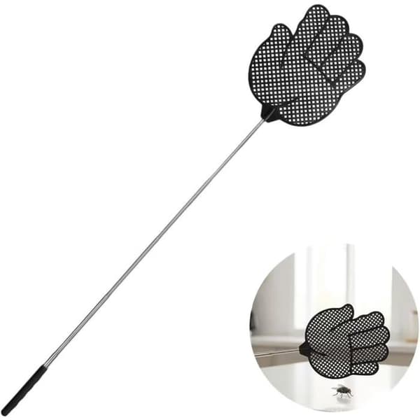 Teleskopisk fluefanger - 1 enhet - Solid plast - Håndtaket kan forlenges opp til 76 cm - Int