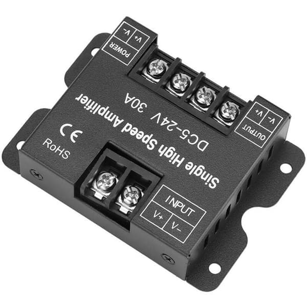 Enkeltfarvet DC5-24V 30A LED-signalforstærker til RGB LED-båndskontroller