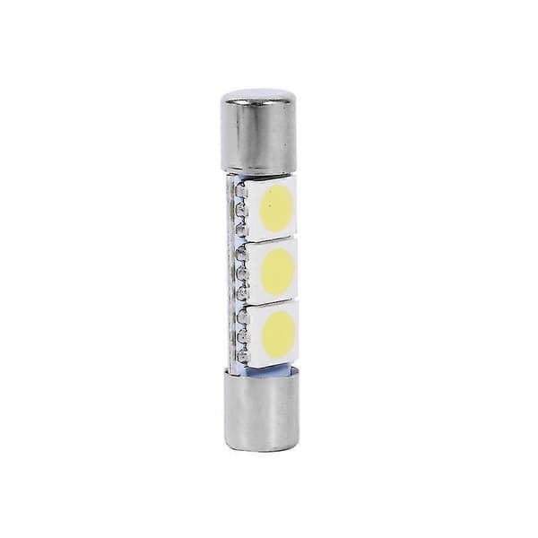 10 stk. LED-pære Vanity Mirror Light 3-smd 29-30mm 6641 sikring solskærmslampe hvid