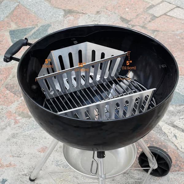 Kulholder - Sæt med 2 - Rustfrit stål - Direkte og Indirekte Madlavning - Til 57 og 67 cm Kuglegrill