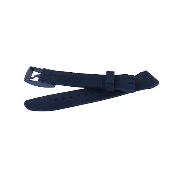 Silikonerem til Swatch 16/17/19/20 mm - Holdbar sort Sort 19mm Black 19mm