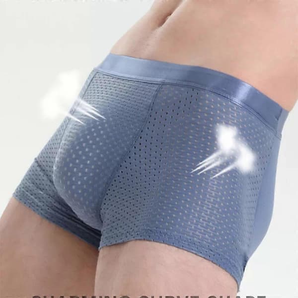 Höftlyftande boxer briefs för män, vadderade underkläder i mesh för män Dark Blue XL