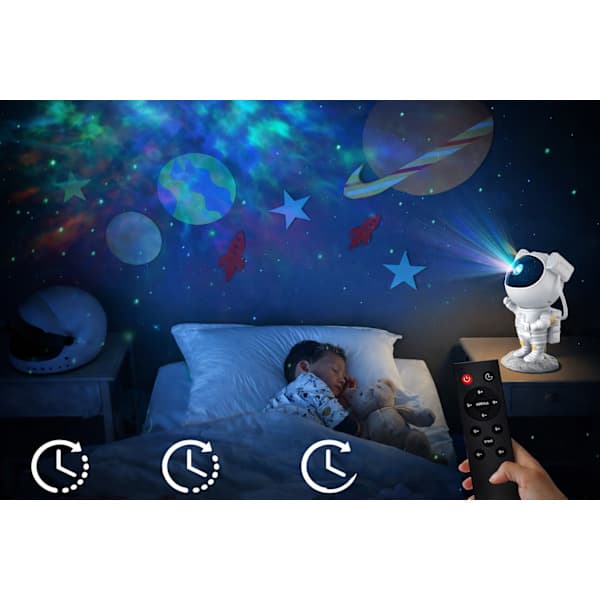 Natlampe - Stjerneprojektor med LED-lampe - Astronaut