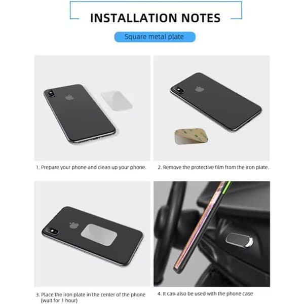 Rektangulær magnetisk bilholder til 14-tommer telefoner og tablets - Universal magnet til smartphones og GPS - Roterende