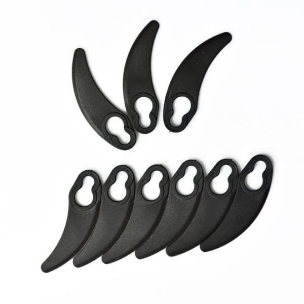 Plastplæneklipperblade, lille halvmåneform, til 1100W Hover, sort, 9 stk., 5,8*0,9*0,6 cm