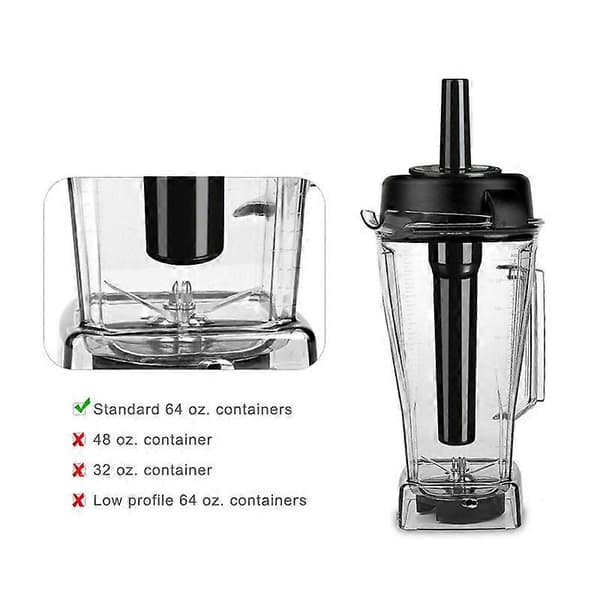 Blender Tamper Accelerator Plastikstavsstempel til 760/5000/5200 blendere til standard 64Oz beholder