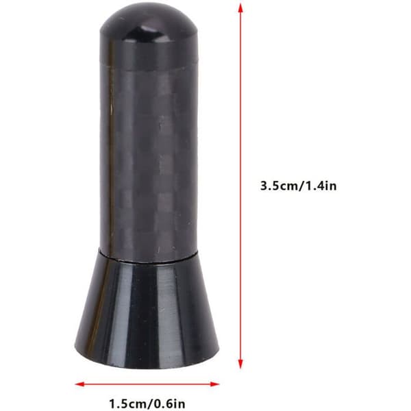 Kort antenne lavet af aluminiumslegering og kulfiber, 3,5 cm/1,4 tommer, Universal bilmodifikation