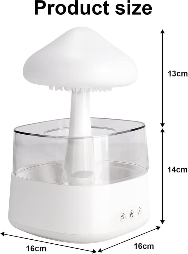 Natlampe Skyregn Luftfugter med LED-lys Mikro Aromaterapi Diffuser, Søvn Afslapning Stemning Vanddråbe Lyd Gave