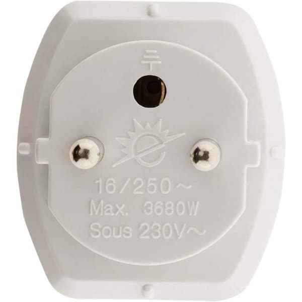 Schuko hane till hona eladapter - 2-pack - Vit - För europeiska apparater