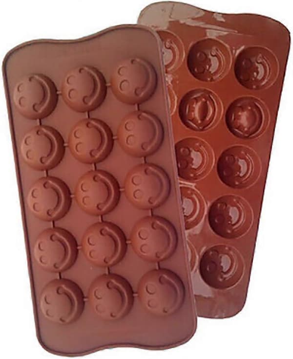 3-pack X Smiley Face Emoji Iskub Choklad Tvål Form Silikon Party Maker