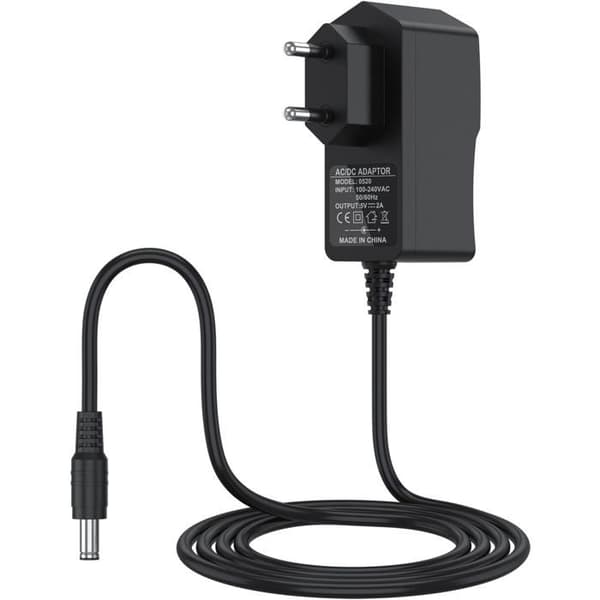5V 2A strømforsyning, EU-plugg, pluggdimensjoner: 5mm ekstern, 2.1mm intern, AC/DC-adapter for Android TV-boks